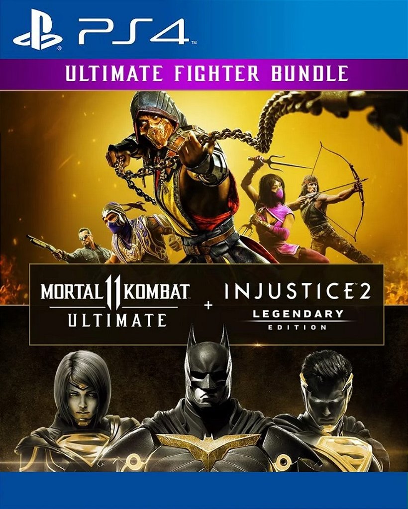 Pacote Mortal Kombat 11 Ultimate + Injustice 2 Ed Lendaria PS4 Mídia Digital