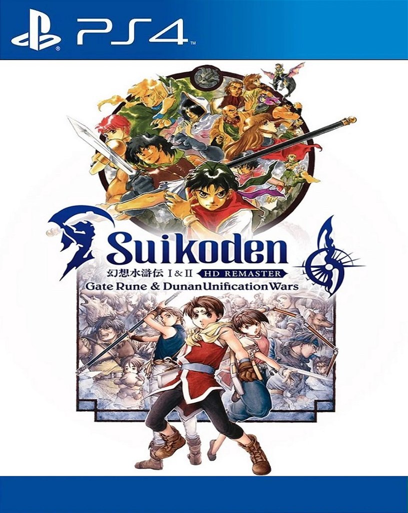 Suikoden 1 e 2 HD Remaster Gate Rune and Dunan Unification Wars PS4 Mídia Digital